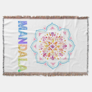 MANDALA GEKLEURDE LOTUS BLOEM DEKEN