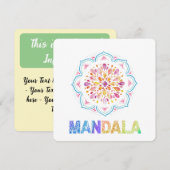 MANDALA GEKLEURDE LOTUS BLOEM KAART (Voorkant / Achterkant)