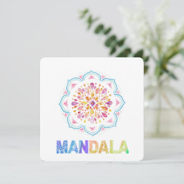 MANDALA GEKLEURDE LOTUS BLOEM KAART
