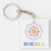 MANDALA GEKLEURDE LOTUS BLOEM SLEUTELHANGER (voorkant)
