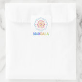 MANDALA GEKLEURDE LOTUS BLOEM VIERKANTE STICKER (Tas)