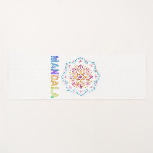 MANDALA GEKLEURDE LOTUS BLOEM YOGAMAT (Voorkant (horizontaal))