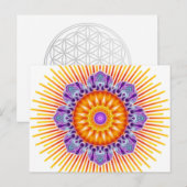 Mandala gele violet briefkaart (Voorkant / Achterkant)