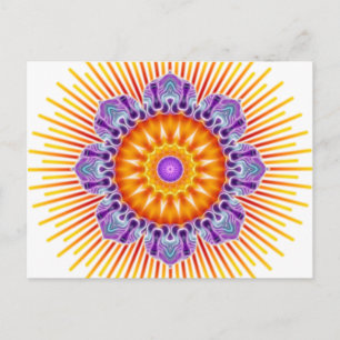 Mandala gele violet briefkaart