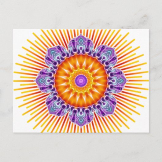 Mandala gele violet briefkaart (Voorkant)