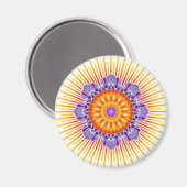 Mandala gele violet magneet (Voorkant / Achterkant)