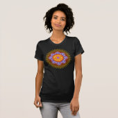 Mandala gele violet t-shirt (Voorkant volledig)