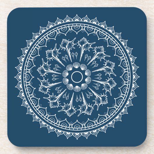 Mandala gemaakt van Seashells Bier Onderzetter (Voorkant)