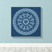 Mandala gemaakt van Seashells Canvas Afdruk (Insitu (Houten vloer))