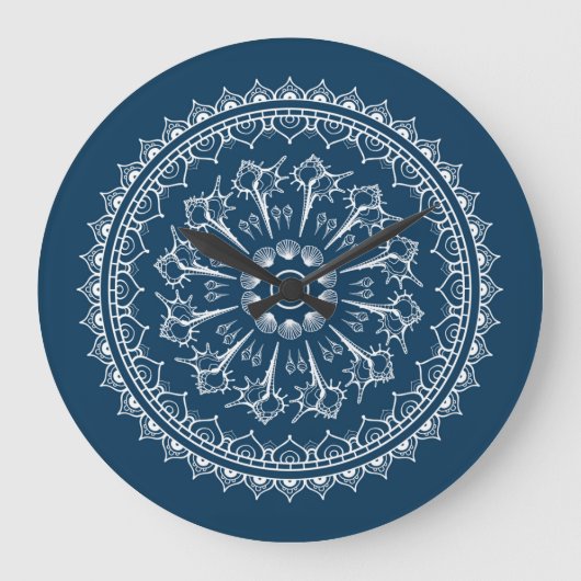 Mandala gemaakt van Seashells Grote Klok (Voorkant)