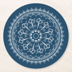 Mandala gemaakt van Seashells Ronde Kartonnen Onderzetter
