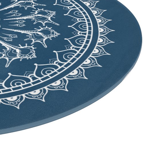 Mandala gemaakt van Seashells Snijplank (Hoek)