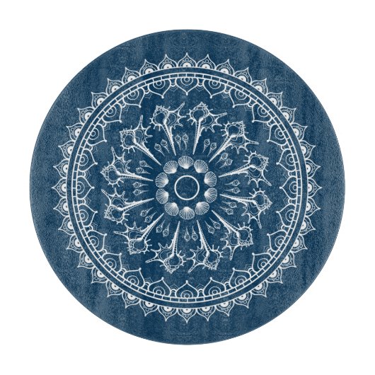 Mandala gemaakt van Seashells Snijplank (Voorkant)