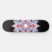 Mandala Geometric Abstract Pattern Blue Red Black Persoonlijk Skateboard (Horizontaal)