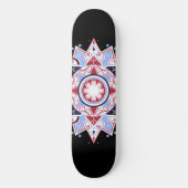 Mandala Geometric Abstract Pattern Blue Red Black Persoonlijk Skateboard (Voorkant)