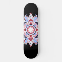 Mandala Geometric Abstract Pattern Blue Red Black