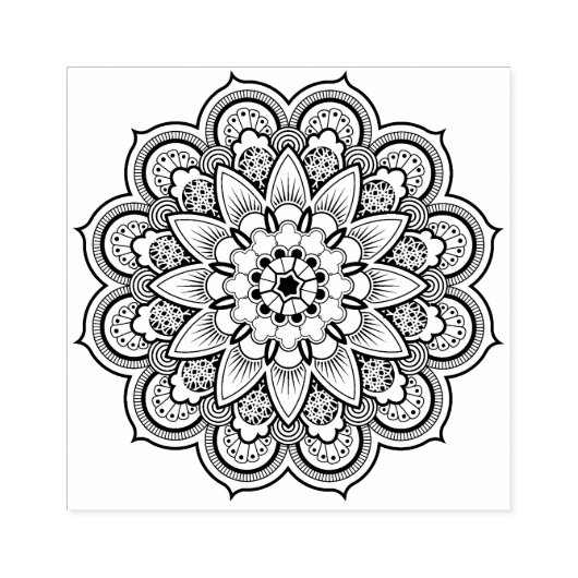 Mandala Geometric design Rubberstempel (Afrduk)