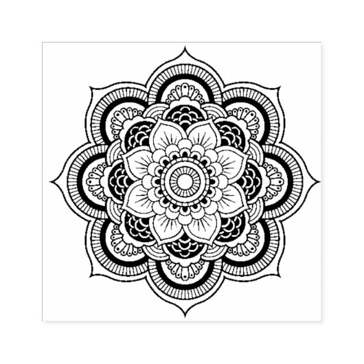 Mandala Geometric design Rubberstempel (Afrduk)