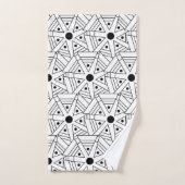 Mandala Geometric Pattern Black and White Bad Handdoek (Handdoek)