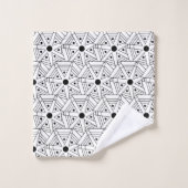 Mandala Geometric Pattern Black and White Bad Handdoek (Wasdoekje)