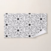 Mandala Geometric Pattern Black and White Bad Handdoek (Handdoek)