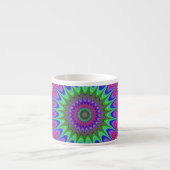 Mandala Geometric Psychedelic Retro Hippie Espresso Kop (Voorkant)