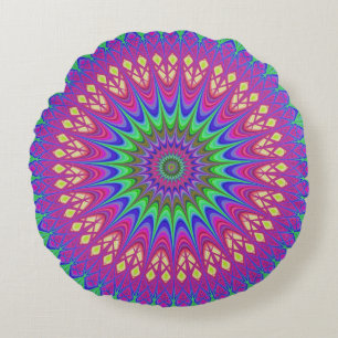 Mandala Geometric Psychedelic Retro Hippie Rond Kussen