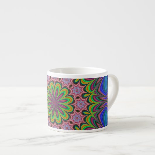 Mandala Geometric Rosette Retro Hippie Espresso Kop (Voorkant rechts)
