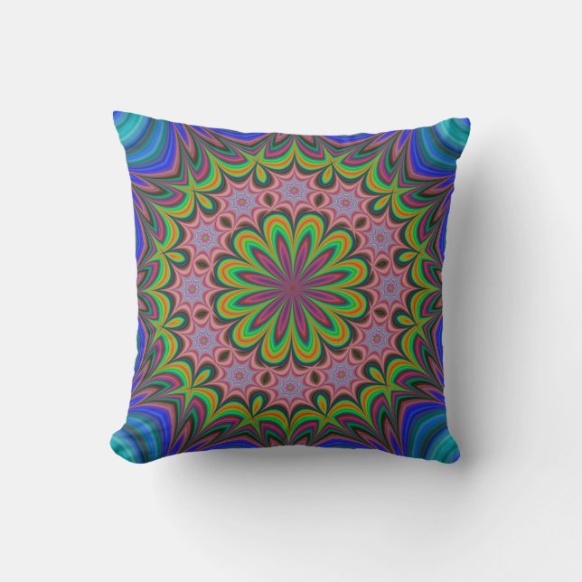 Mandala Geometric Rosette Retro Hippie Kussen (Voorkant)