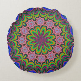Mandala Geometric Rosette Retro Hippie Rond Kussen