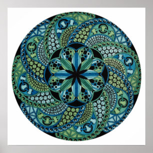 Mandala geometrisch ontwerp poster