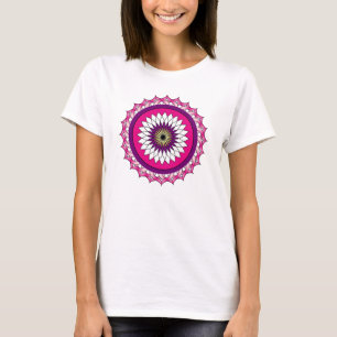 Mandala geometrisch patroon Lotus roze symbool T-shirt