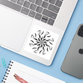 Mandala Geometrische Bloem Sticker (Laptop met iPhone)