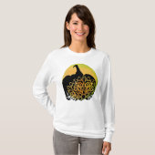 Mandala Gesneden Pompoen met Herfst Maan T-Shirt (Voorkant volledig)