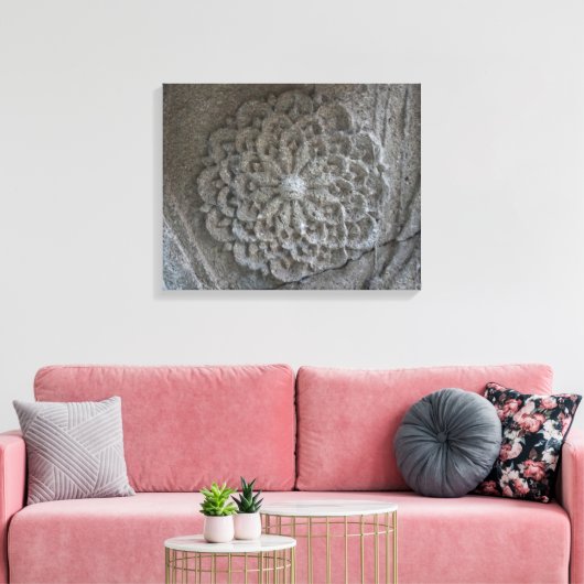 Mandala gesneden steen foto single canvas afdruk (Insitu (Woonkamer))