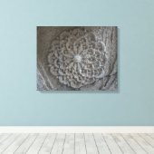 Mandala gesneden steen foto single canvas afdruk (Insitu (Houten vloer))