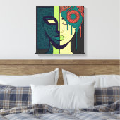 Mandala Gespleten Gezicht Abstracte Kunst Canvas Afdruk (Insitu (Slaapkamer))