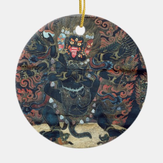 Mandala (geverfd perkament) keramisch ornament (Voorkant)