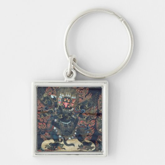 Mandala (geverfd perkament) sleutelhanger (Voorkant)