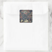 Mandala (geverfd perkament) vierkante sticker (Tas)