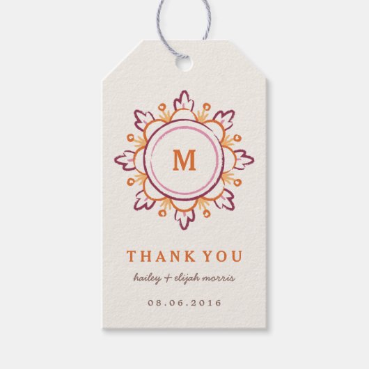 Mandala Gift Label - Tangerine Cadeaulabel (Voorkant)