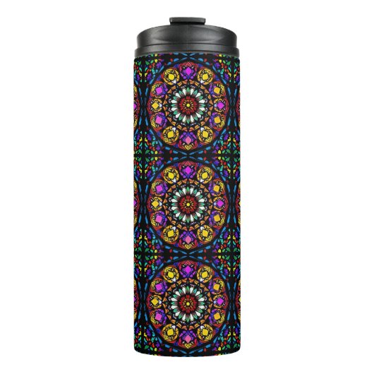 Mandala Glas in lood Floral ArtWork Thermosbeker (Voorkant)