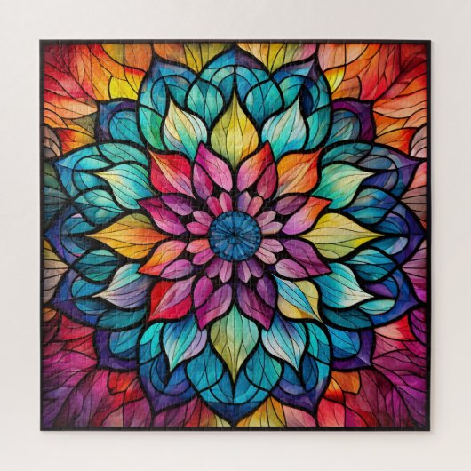 Mandala Glas in lood puzzel (Verticaal)