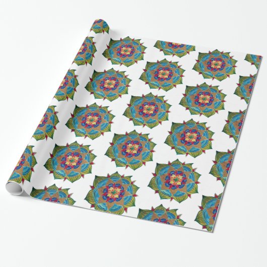Mandala Glossy Wrapping Papier (Uitgerold)
