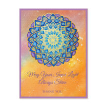 Mandala Gold Blue Paars Floral Script