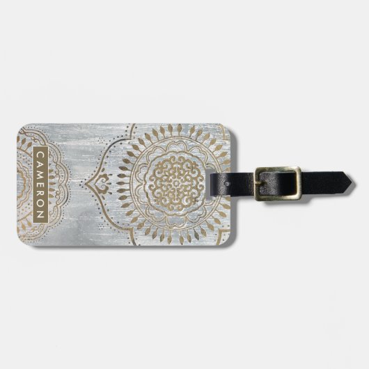 Mandala Gold Design Bagagelabel (Voorkant horizontaal)