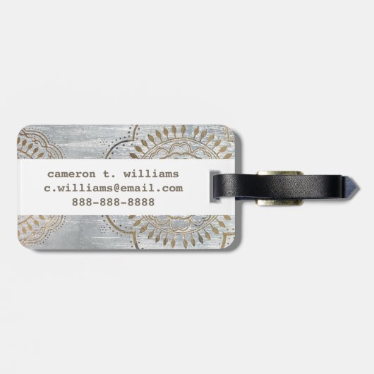 Mandala Gold Design Bagagelabel (Achterkant horizontaal)