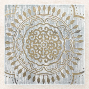 Mandala Gold Design Glazen Onderzetter