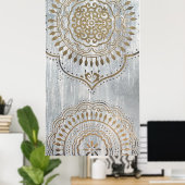 Mandala Gold Design Poster (Thuiskantoor)