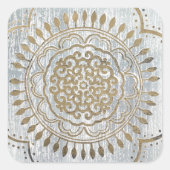Mandala Gold Design Vierkante Sticker (Voorkant)